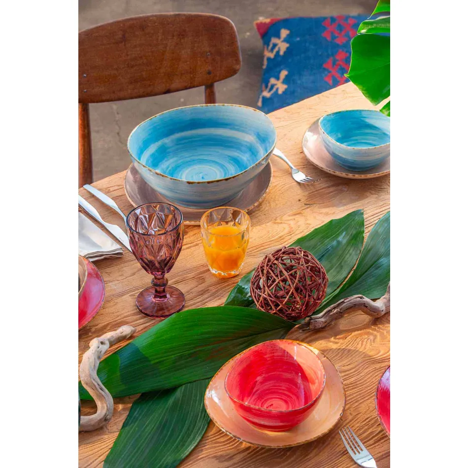 Ochelari de vin modern colorat cu 6 piese - Timon Viadurini