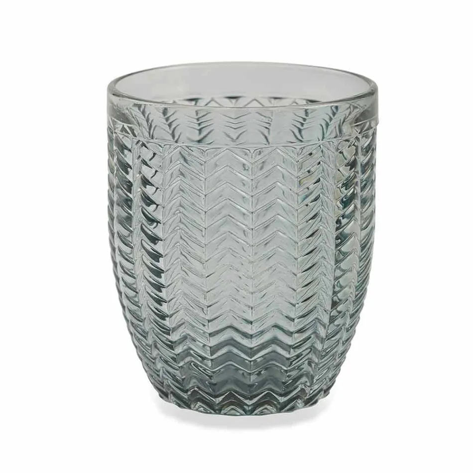 Ochelari modern decorați din sticlă colorată care servesc apă 6 bucăți - amestec Viadurini