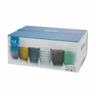 Ochelari modern decorați din sticlă colorată care servesc apă 6 bucăți - amestec Viadurini