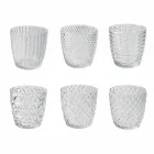 Pahare decorate din sticlă transparentă, serviciu modern de apă 12 bucăți - amestec Viadurini