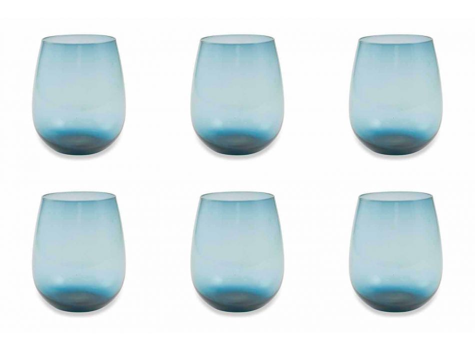 Serviciu de ochelari de apă modern și colorat din 6 bucăți - Aperi Viadurini