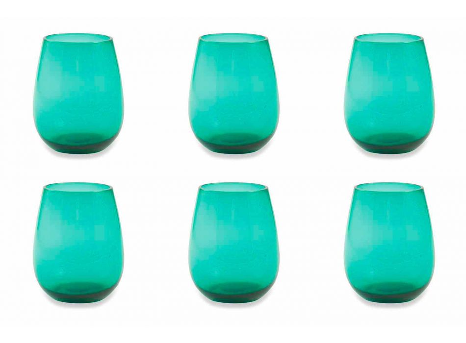 Serviciu de ochelari de apă modern și colorat din 6 bucăți - Aperi Viadurini