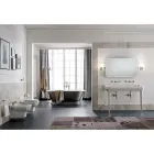 Bidet agățat în stil clasic din ceramică albă, realizat în Italia - Nausica Viadurini