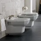 Bidet agățat în stil clasic din ceramică albă, realizat în Italia - Nausica Viadurini