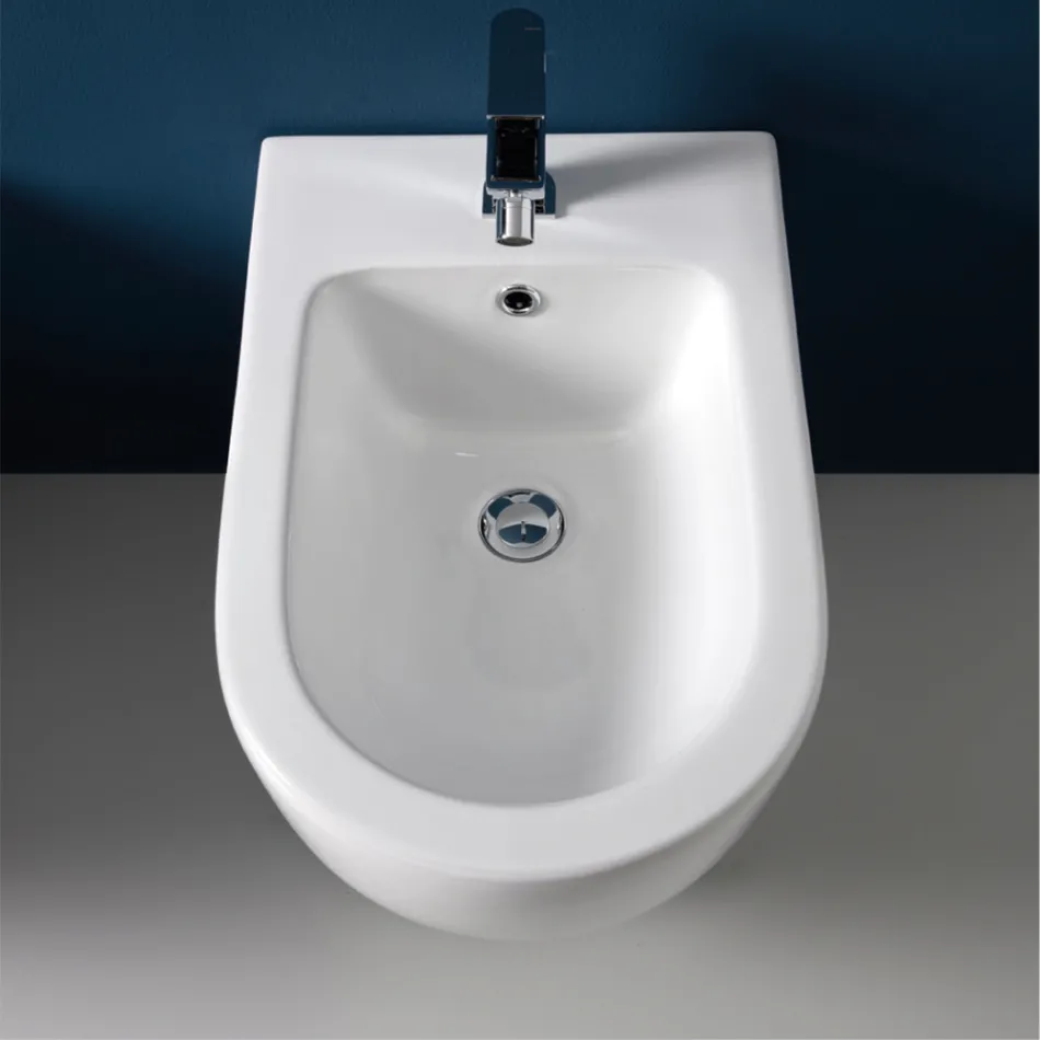 Bideu ceramic ciclonic cu o singură gaură Aralia, cu design modern Viadurini