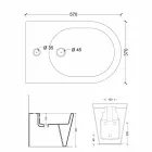 Ceramice bideu Sun 57x37cm design modern, realizat în Italia Viadurini