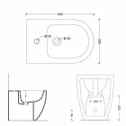 Bideu Shine ceramice moderne Piața 54x35cm fără ramă Made in Italy Viadurini