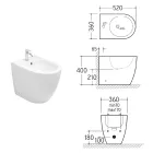 Bideu Aster cu montare pe podea din ceramică mată, în două culori și design modern Viadurini