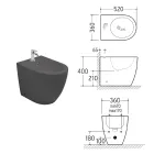 Bideu Aster cu montare pe podea din ceramică mată, în două culori și design modern Viadurini