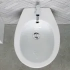 Bideu cu o singură gaură, montat pe podea, din ceramică albă, cu un design modern și elegant - Silica Viadurini