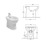 Bideu cu o singură gaură, montat pe podea, din ceramică albă, cu un design modern și elegant - Silica Viadurini
