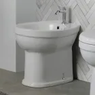 Bideu cu o singură gaură, montat pe podea, din ceramică albă, cu un design modern și elegant - Silica Viadurini