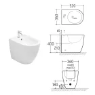 Bideu Aster cu o singură gaură, montat pe podea, din ceramică albă durabilă, cu design modern Viadurini