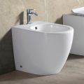 Bideu Aster cu o singură gaură, montat pe podea, din ceramică albă durabilă, cu design modern