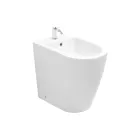 Bideu cu o singură gaură și scurgere deplasată din ceramică, cu design modern - Oleandro  Viadurini