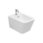 Bideu suspendat cu o singură gaură din ceramică albă, cu un design modern și elegant - Giunco Viadurini