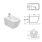 Bideu suspendat cu o singură gaură din ceramică albă, cu un design modern și elegant - Giunco Viadurini