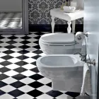 Bidet clasic cu o singură gaură în ceramică albă fabricat în Italia - Marwa Viadurini
