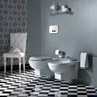 Bidet clasic cu o singură gaură în ceramică albă fabricat în Italia - Marwa Viadurini