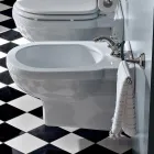 Bidet clasic cu o singură gaură în ceramică albă fabricat în Italia - Marwa Viadurini