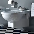 Bidet clasic cu o singură gaură în ceramică albă fabricat în Italia - Marwa Viadurini