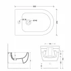 Hung bideu design modern 55x35cm ceramice de stele Made in Italy Viadurini