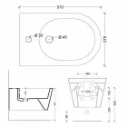 Hung bideu in design ceramica Sun Runda 57x37cm, realizate în Italia Viadurini