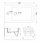 Hung bideu în design ceramic Sun Piața 55x35cm, realizate în Italia Viadurini