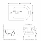 Bideu Suspensie modernă alb 50x35cm stele ceramice Made in Italy Viadurini