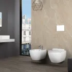 Aster - Bideu suspendat din ceramică albă durabilă, cu design modern Viadurini
