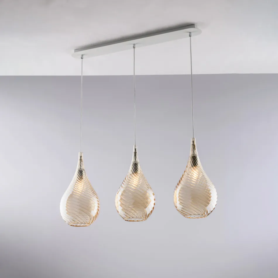 Șină din fier forjat fabricată în Italia cu sticlă Pyrex pentru decorațiuni interioare - Amazonia Viadurini