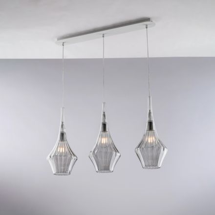 Șină din fier forjat cu sticlă Pyrex fabricată în Italia pentru decorațiuni interioare - Olimpo Viadurini