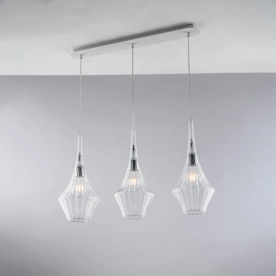 Șină din fier forjat cu sticlă Pyrex fabricată în Italia pentru decorațiuni interioare - Olimpo Viadurini