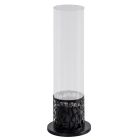 Biosemineu cilindric de masa din sticla securizata si metal negru - Ringo Viadurini