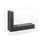 Biosemineu de pardoseala cu structura cu doua fete din sticla si metal negru - Squillo Viadurini