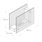 Biosemineu pe pardoseala cu structura cu doua fete din sticla si metal negru - Squillo Viadurini