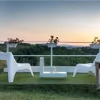 Biosemineu de pardoseala cu structura pe doua fete din sticla si metal - Planeto Viadurini