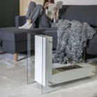 Biosemineu de pardoseala cu structura pe doua fete din sticla si metal - Planeto Viadurini