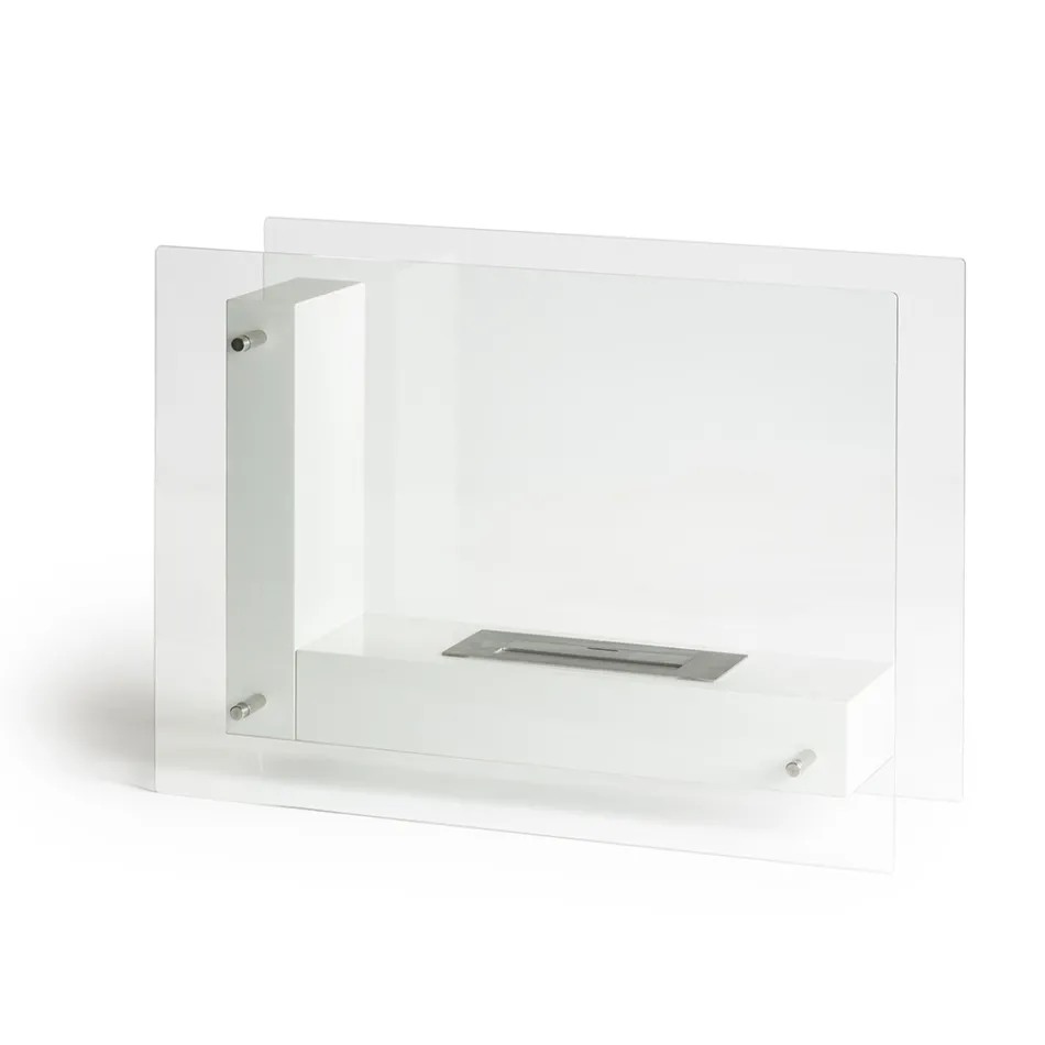 Biosemineu de pardoseala cu structura pe doua fete din sticla si metal - Planeto Viadurini