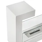 Semineu Bio Floor din Metal Vopsit Alb si Sticla Securizata - Pelide Viadurini