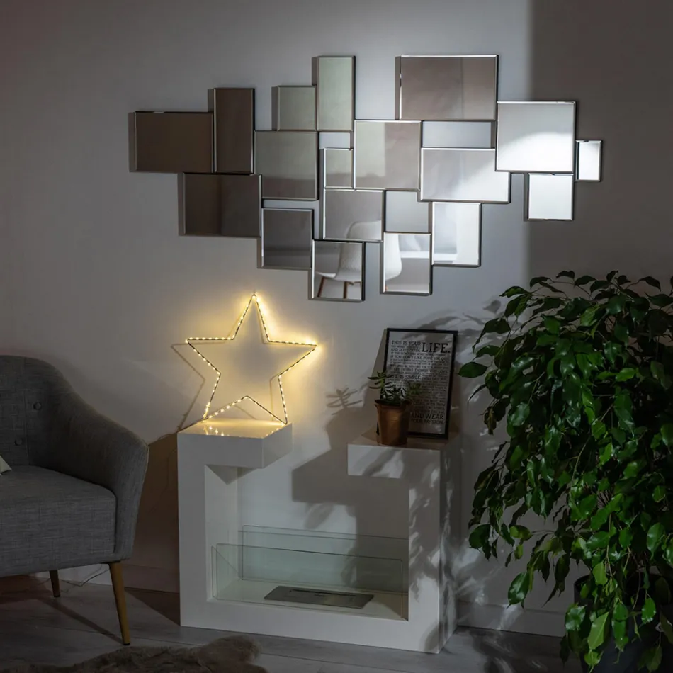 Semineu Bio Floor din Metal Vopsit Alb si Sticla Securizata - Pelide Viadurini