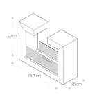 Semineu Bio Floor din Metal Vopsit Alb si Sticla Securizata - Pelide Viadurini