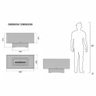 Șemineu de podea cu design modern în sticlă și oțel sau Corten - Bradley Viadurini