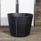 Suport de bușteni din piele platată 100% Made in Italy Viadurini