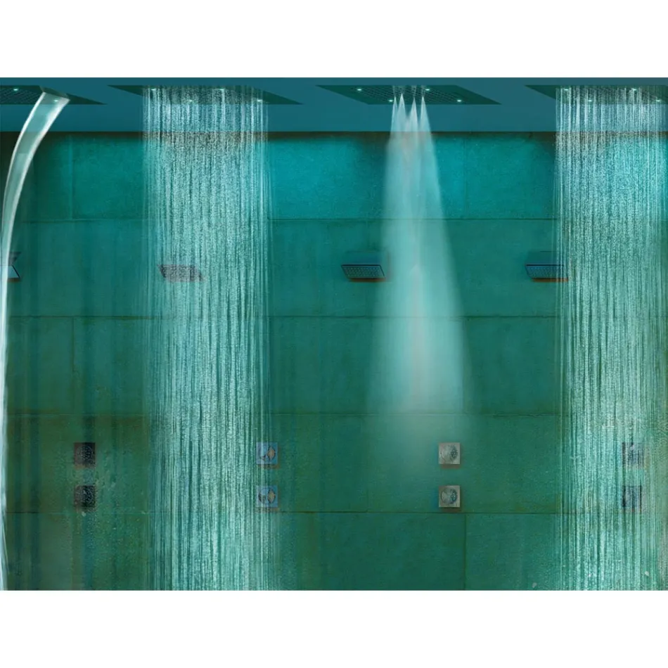 Cap de duș de tavan cromat Bossini cu două jeturi cu cromoterapie Dream Viadurini