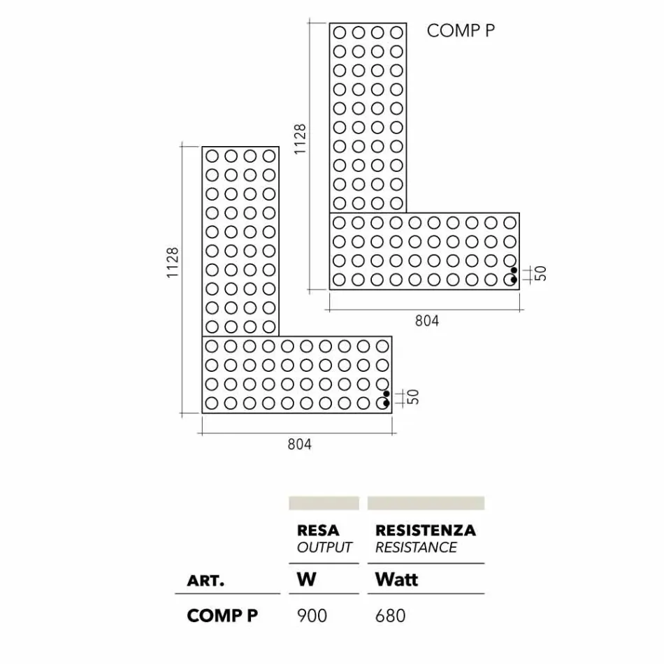 lego hidraulic Cărămidă radiator realizat în Italia de către H Scirocco Viadurini