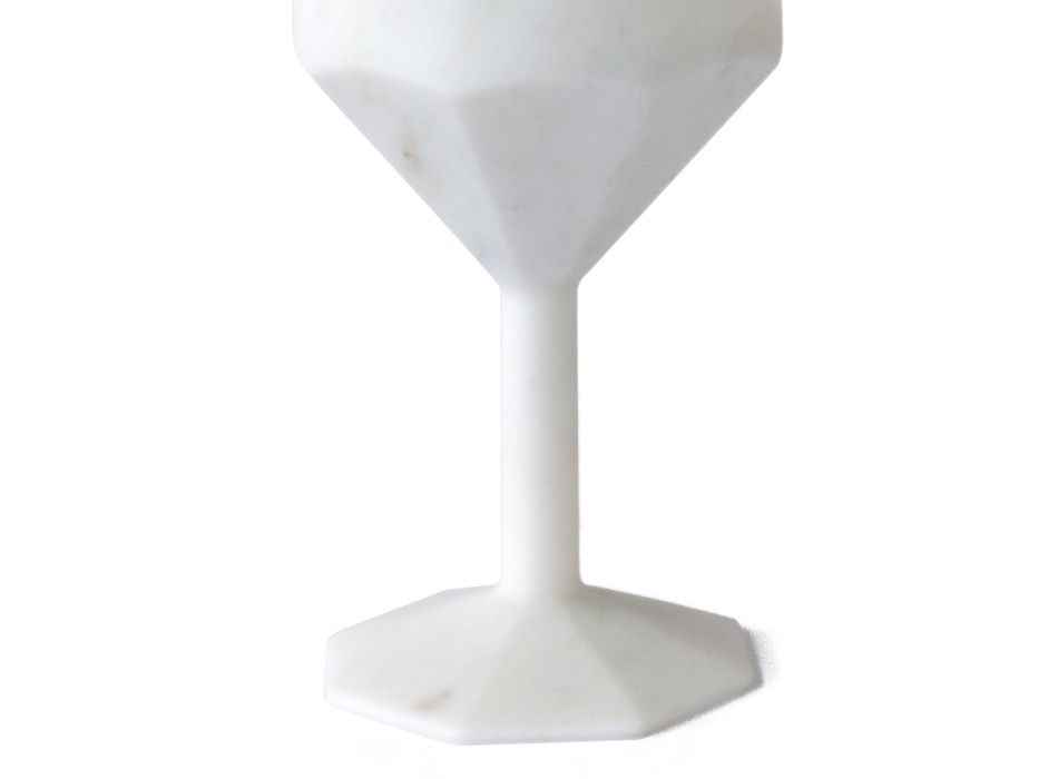 Pahar de cocktail din marmură albă de Carrara satinată de lux italiană - cheag Viadurini