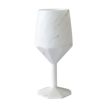 Pahar de cocktail din marmură albă de Carrara satinată de lux italiană - cheag Viadurini