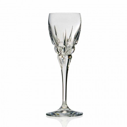 Pahar pentru vin roșu în cristal ecologic tăiat manual 12 bucăți - Fiucco Viadurini