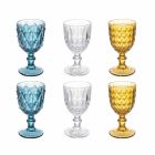Cupe din sticlă colorată în sticlă decorată în relief, 12 bucăți - Angers Viadurini